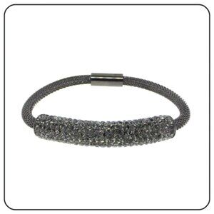 Sparkling Stainless Steel Mesh Bracelet